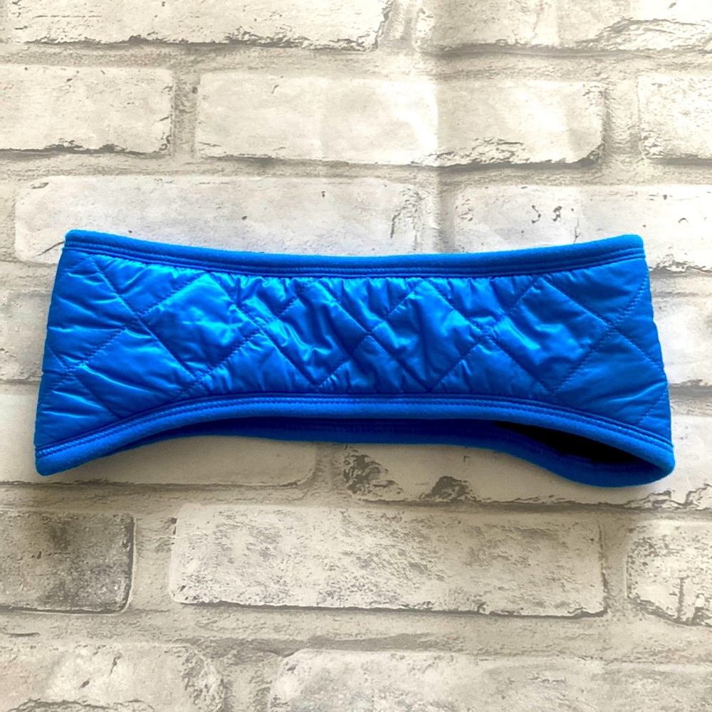 Ivivva Girls Blue Quilted Fleece Lining Ponytail Ear warmer Headband - OS